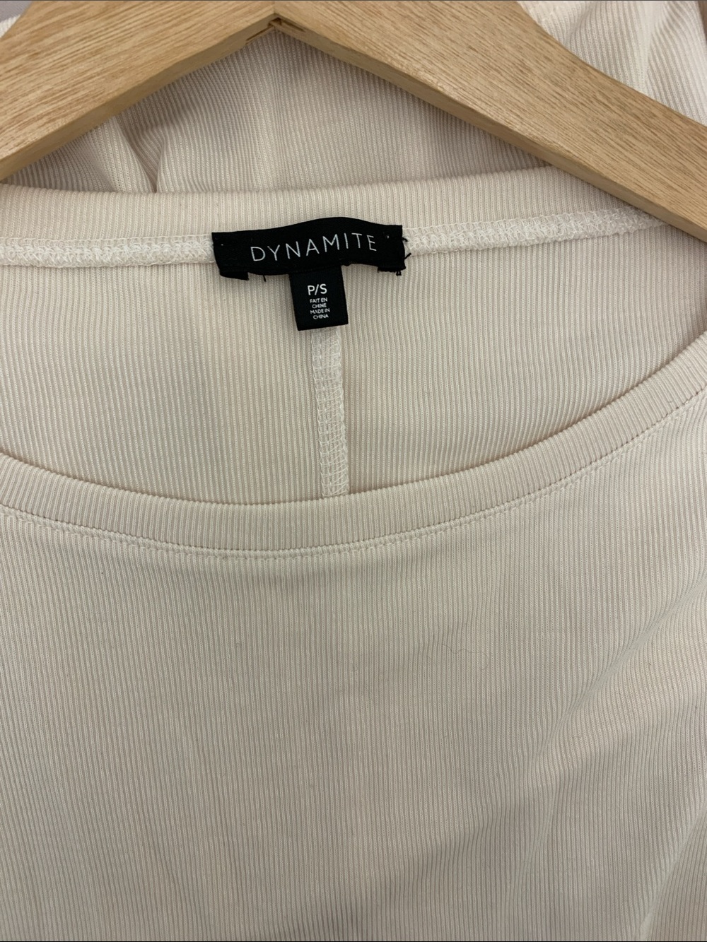 Dynamite Cream Front Knot Ribbed Top - Picture 3 of 8